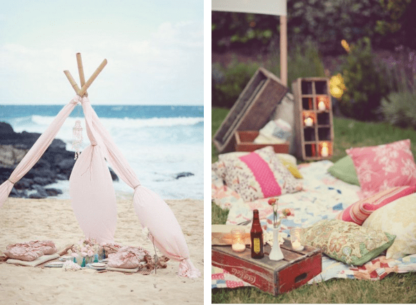 picnic en la playa o el campo